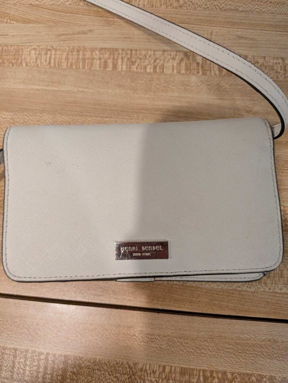 henri bendel White Crossbody Wallet with Logo Plaque